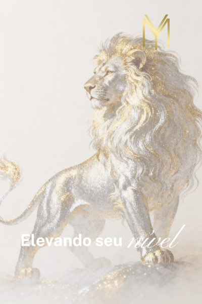 Leão dourado iluminado